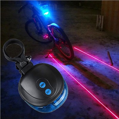 Велосипедный фонарь-лазер Laser Tail Light, 2 в 1, Акция! Красный