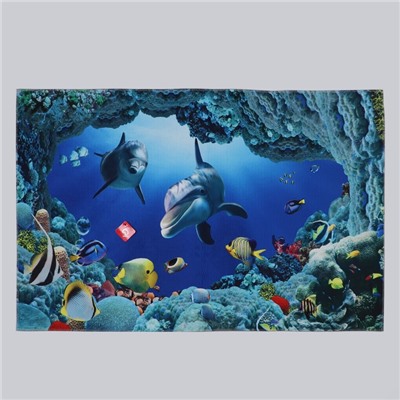 Коврик Доляна «Дельфины», 80×120 см