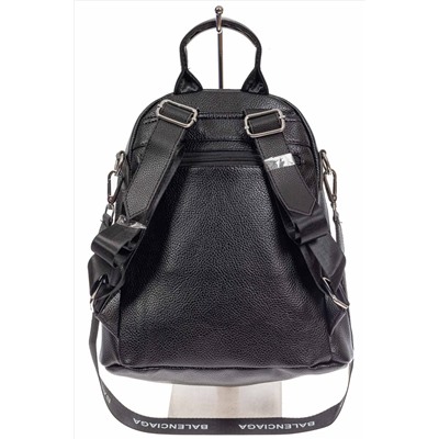 Сумка-рюкзак из фактурной экокожи, цвет чёрный