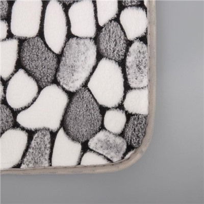 Набор ковриков для ванны и туалета Доляна «Галька», 3 шт: 35×40, 45×50, 50×80 см