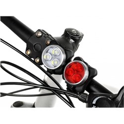 Универсальный фонарь для велосипеда LED Light Combo Zecto Drive HJ-030, USB, Акция! Красный