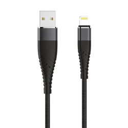 Кабель SOLID, USB 2.0 -  8-pin , 1.2м, 2.1A, черный, OLMIO