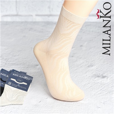 Мужские носки летние с выбитым рисунком (Узор 3) MilanKo N-180 Серый/40-44