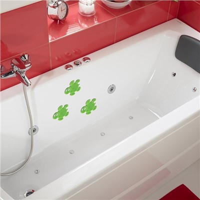 Мини-коврик для ванны Доляна «Черепашка», 11×13,5 см, цвет зелёный