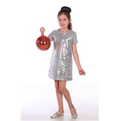 Платье детское Льдинка кор.рук ПЛ-56 серебро