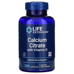 Life Extension, цитрат кальция с витамином D3, 200 капсул