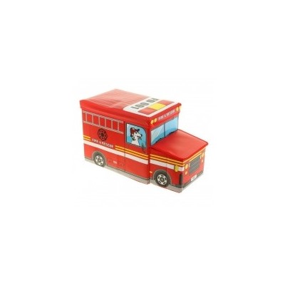 Короб для хранения игрушек Автобус, 2 отделения (55х25×25 см), Акция! Красный