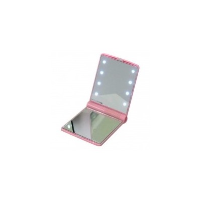 Косметическое карманное зеркало с подсветкой из светодиодов Led Light Mirror, Акция! Розовый