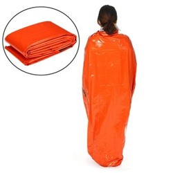 Аварийный спальный мешок-палатка из полиэтилена Emergency Thermal Blanket, 210х130 см, Акция!
