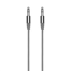 Аудиокабель AUX 3.5(m)-3.5(m), 1.2м, серый, OLMIO
