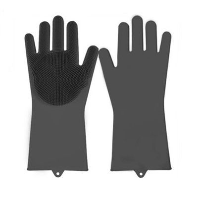 Многофункциональные силиконовые перчатки Magic Brush, 2 шт, Акция! Чёрный