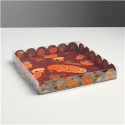 Коробка для кондитерских изделий с PVC крышкой «Аромат уюта», 21 × 21 × 3 см