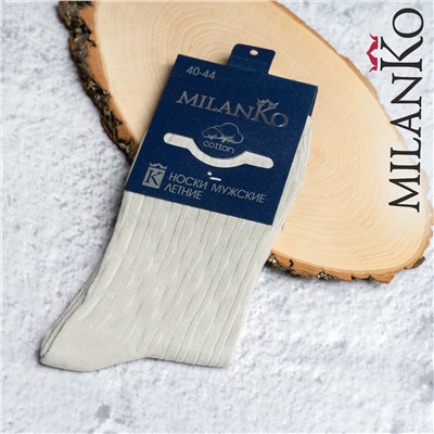 Мужские носки летние с выбитым рисунком (Узор 1) MilanKo N-180 Серый/40-44