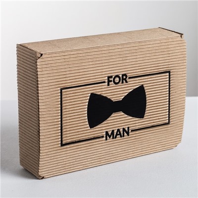 Коробка складная рифлёная For man, 21 × 15 × 5 см