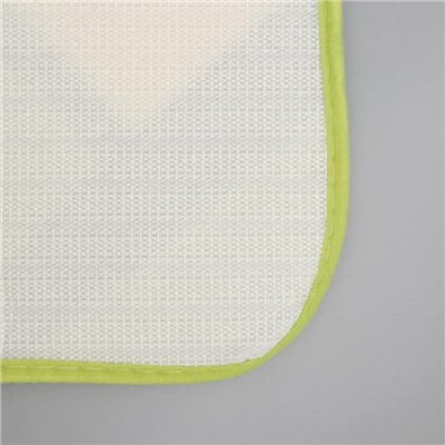 Набор ковриков для ванны и туалета Доляна «Геометрия», 3 шт: 35×39, 40×50, 50×80 см, цвет зелёный