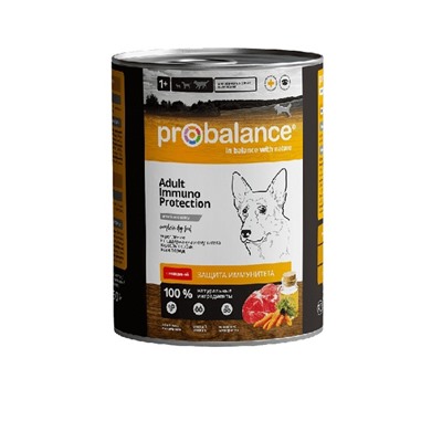ProBalance | 850 гр | Adult Immuno Protection Корм консервированный для собак с говядиной, банка