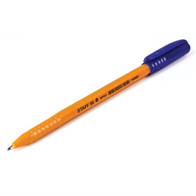 Ручка шариковая STAFF "EVERYDAY BP-247 Orange", СИНЯЯ, шестигранная, корпус оранжевый, линия письма 0,5 мм, 142661