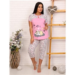 М 244 Пижама с бриджами Мурка (розовый)