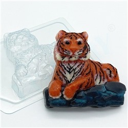 Форма пластиковая - Тигр лежит на камнях арт. 2262