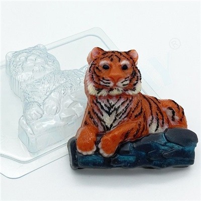 Форма пластиковая - Тигр лежит на камнях арт. 2262