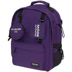 Рюкзак Berlingo многофункциональный "Discovery violet" 40,5*28,5*15см, 2 отделения, 7 карманов, уплотненная спинка