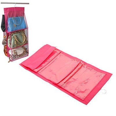 Органайзер для сумок Hanging Purse Organizer ( на 6 сумок ), Акция! Розовый