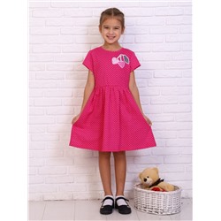 Платье детское Черешня Горох кор. рукав розовый