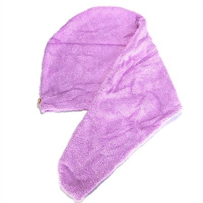 Махровое полотенце-тюрбан для сушки волос, Акция! Фиолетовый