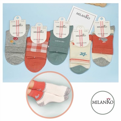 Детские хлопковые носки  (Узор 14) MilanKo D-222 Узор 14 (кит)