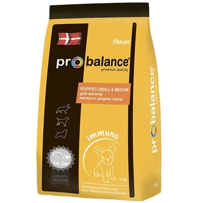 ProBalance | 3 кг | Immuno Puppies Small&Medium Корм сухой для щенков малых и средних пород