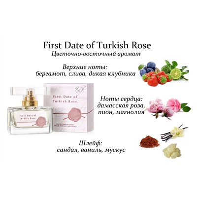 Парфюмерная вода First Date of Turkish Rose для нее, 30 мл