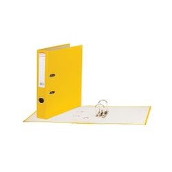 Папка-регистратор, покрытие пластик, 50 мм, ПРОЧНАЯ, с уголком, BRAUBERG, желтая, 226593