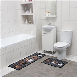 Набор ковриков для ванны и туалета Доляна «Корги», 2 шт: 40×60, 45×120 см