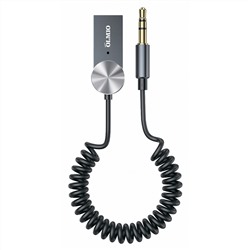 Адаптер аудио Bluetooth AUX 3.5(m), 1.5м, витой, черный + графит, OLMIO