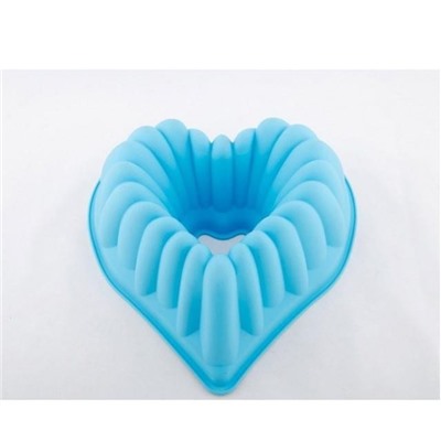 Силиконовая форма для выпечки кексов в форме сердца, 15х15х6 см, Акция! Салатовый