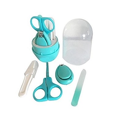 Маникюрный набор набор для детей из 4 инструментов Baby four set nail scissors, Акция! Голубой
