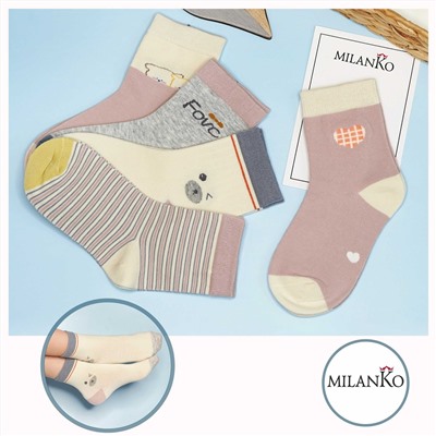 Детские хлопковые носки  (Узор 11) MilanKo D-222 Узор 11 (мишки)