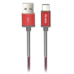 Кабель HD, USB 2.0 - USB Type-C, 1.2м, 2.1A, красный, OLMIO