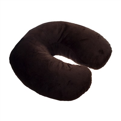 Комплект Подушка-подкова из плюша с холофайбером, черная, OLMIO