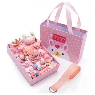 Подарочный набор заколок для девочек, 18 предметов, Акция! Светло-розовый