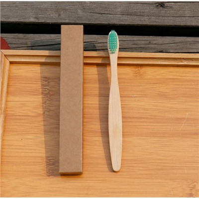 Зубная щетка бамбуковая ДЕТСКАЯ плоская ручка