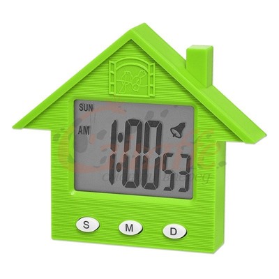 Электронные часы-будильник с магнитом Домик NA-1638A, Акция! Зелёный