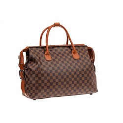 Багажная сумка саквояж из искусственной кожи, цвет коричневый
