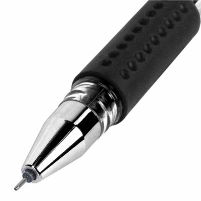 Ручка гелевая с грипом BRAUBERG «EXTRA GT NEEDLE», ЧЕРНАЯ, игольчатый узел 0,5 мм, линия 0,35 мм, 143918