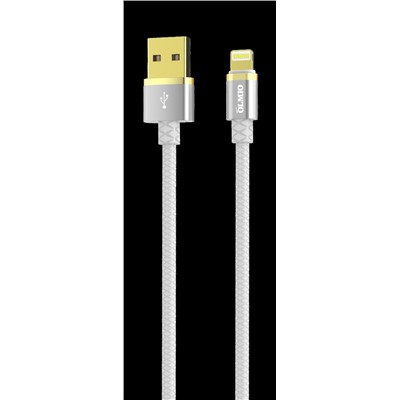 Кабель DELUXE, USB 2.0 -  8-pin , 1м, 2.1A, белый, OLMIO