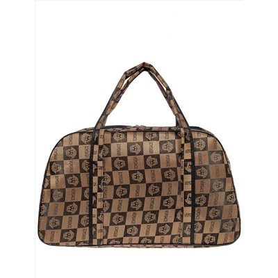 Багажная текстильная сумка с принтом, цвет коричневый