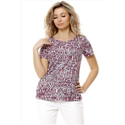 NSD стиль, Женская футболка бордового цвета с абстрактным принтом