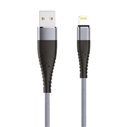 Кабель SOLID, USB 2.0 -  8-pin , 1.2м, 2.1A, титан, OLMIO