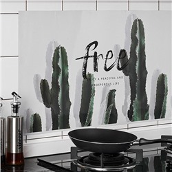 Наклейка жироотталкивающая для кухни Free enjoy a peaceful (Кактусы)