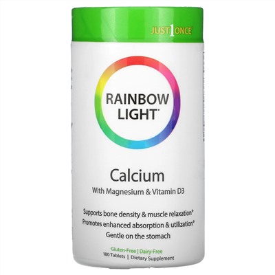 Rainbow Light, Just Once, кальций, 180 таблеток